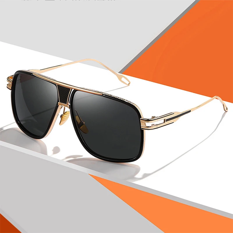 

Fashion Vintage Oversized Sunglasses For Women Men Luxury Design Trendy Male Female Car Driving Metal Transparent Clear Glasses