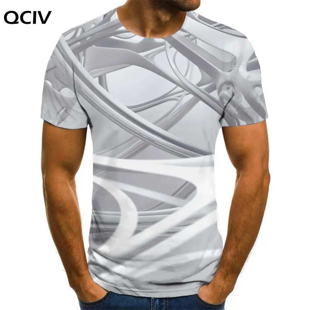

QCIV Brand Geometry T shirt Men White Tshirt Printed Abstract Funny T shirts Graphics Shirt Print Mens Clothing Punk Rock