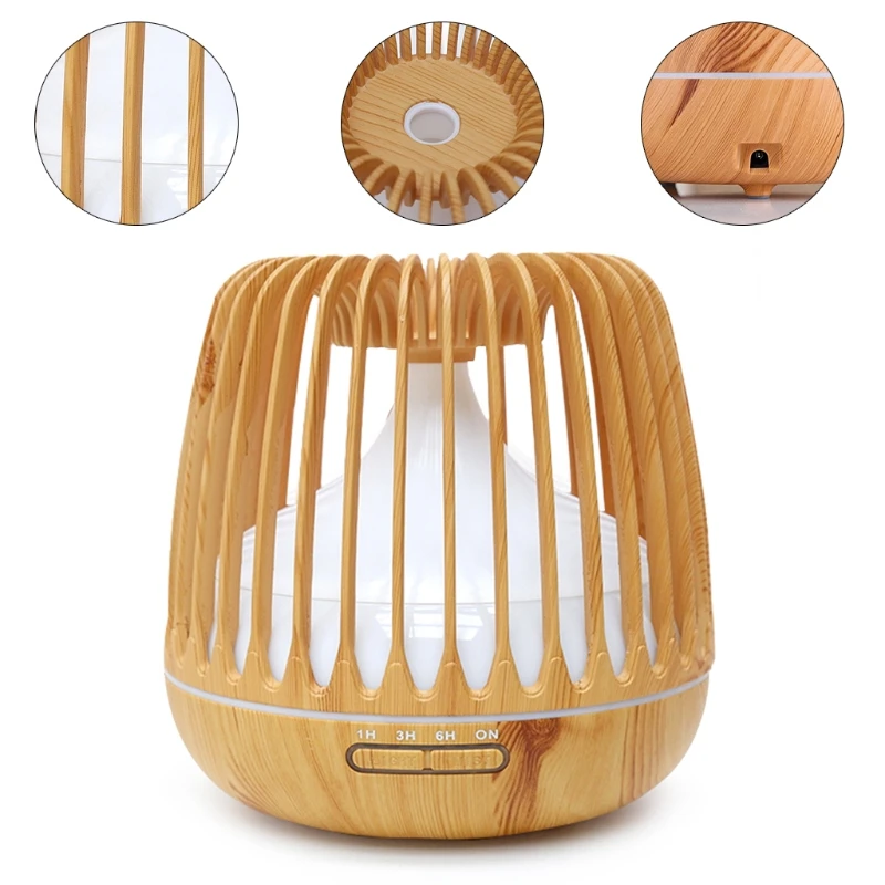 

Mini Humidifiers Aroma Diffuser Humidifiers 500ml Birdcage Shape Ultrasonic Essential Oil Diffusers 5 Timer Setting 2 Mist U1JE