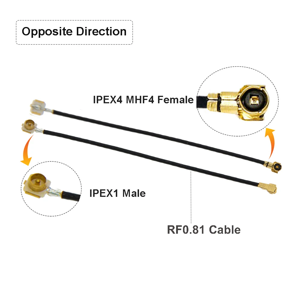 Коаксиальный кабель RF0.81 U.fl IPEX1 (штекер)/IPEX4 MHF4 (гнездо) 5 шт. | Строительство и ремонт
