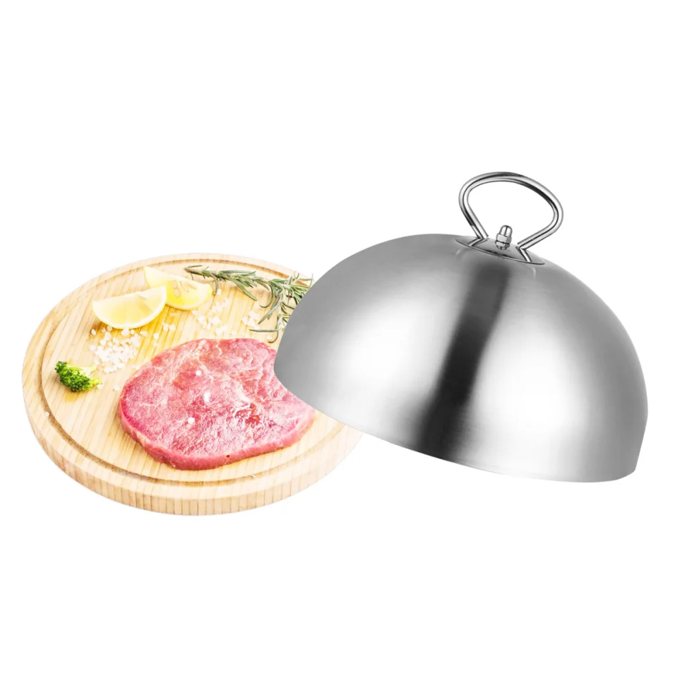 1Pc 20/24/26/28cm Stainless Steel Steak Cover Teppanyaki Dome Dish Lid Anti Oil Splashing Food Cooking Tool for Home | Дом и сад