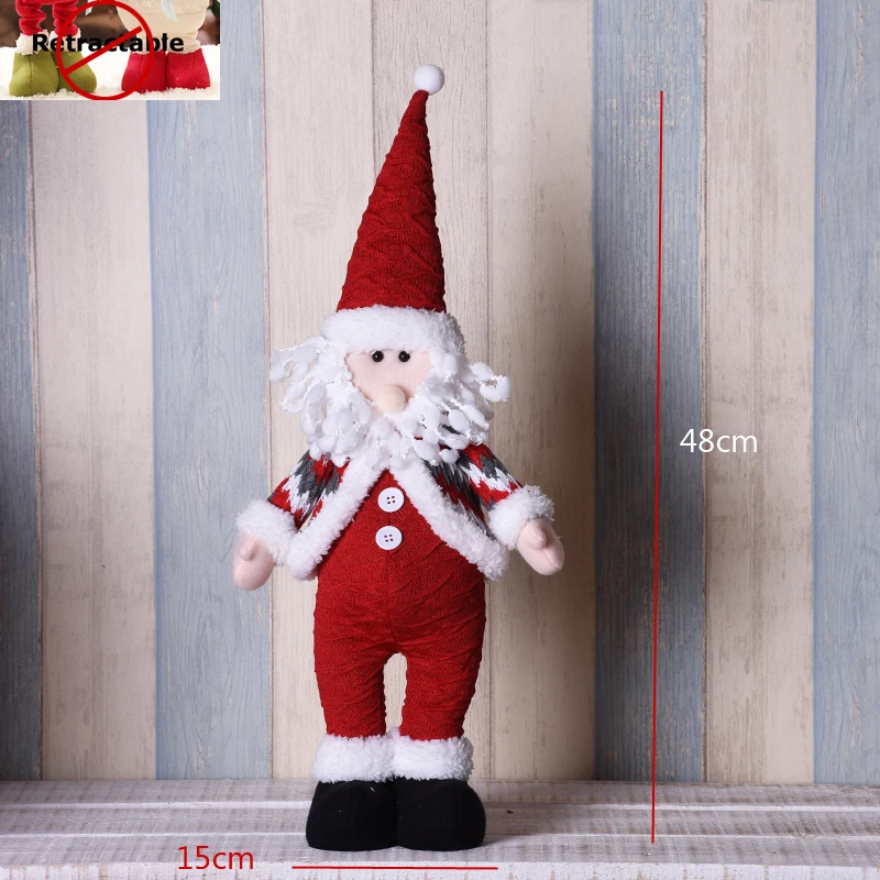 santa claus 247 Большие размеры Рождественские куклы выдвижной Санта-Клаус снеговик лося игрушки рождественские фигурки Рождественский подарок для ребенка красный орнамент с рождественской елкой - Цвет: santa claus 247