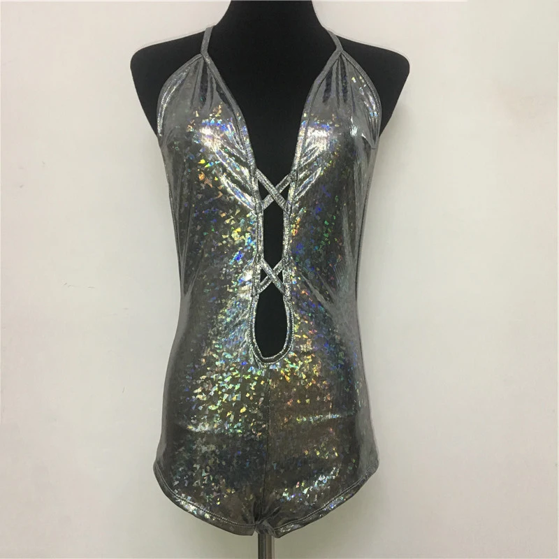 Женские слитные купальники блестящие голографические купальные костюмы на