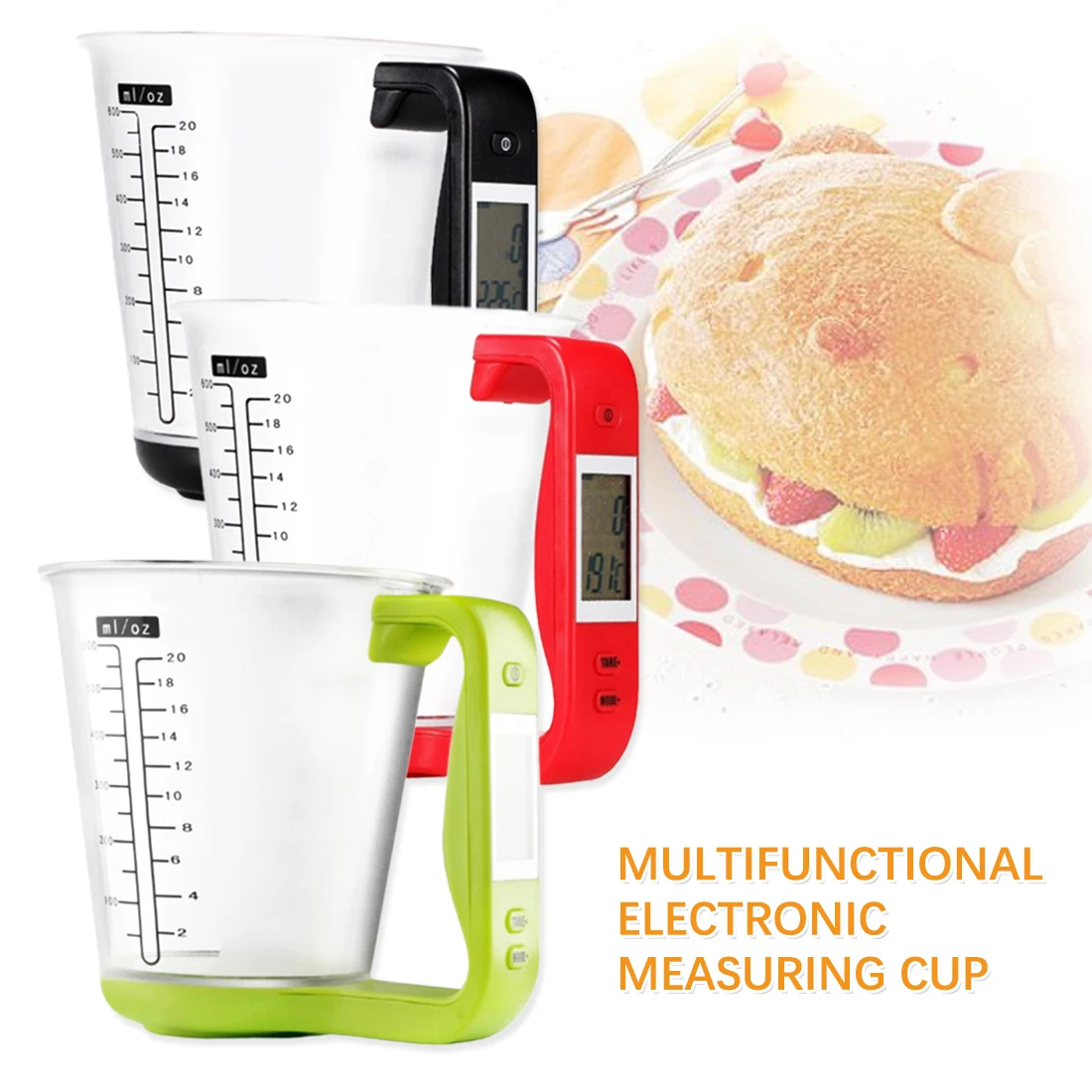 

Электронный мерный стакан, кухонные весы с ЖК-дисплеем, пластиковая цифровая Мензурка, рабочая температура веса