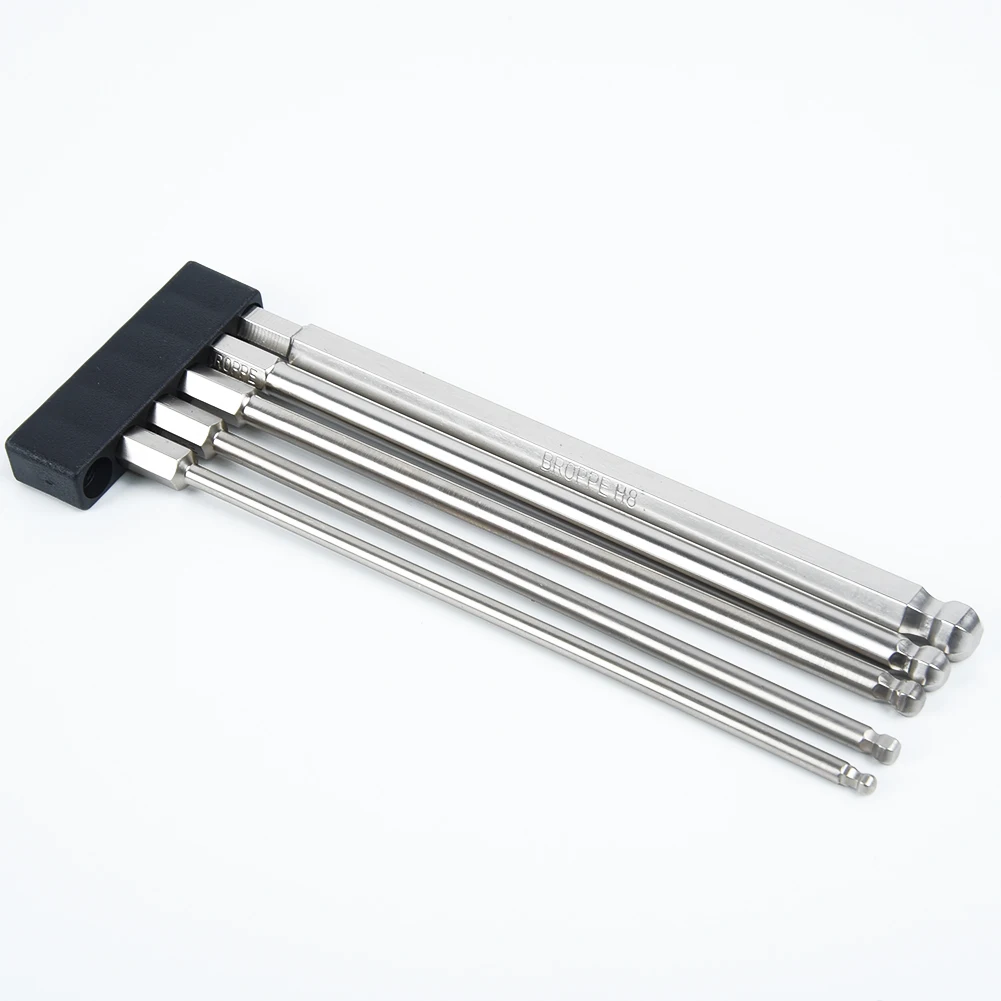

5pcs 150mm Ball Head Hex Shank Bit S2 Magnetic Electric Screwdriver Bit