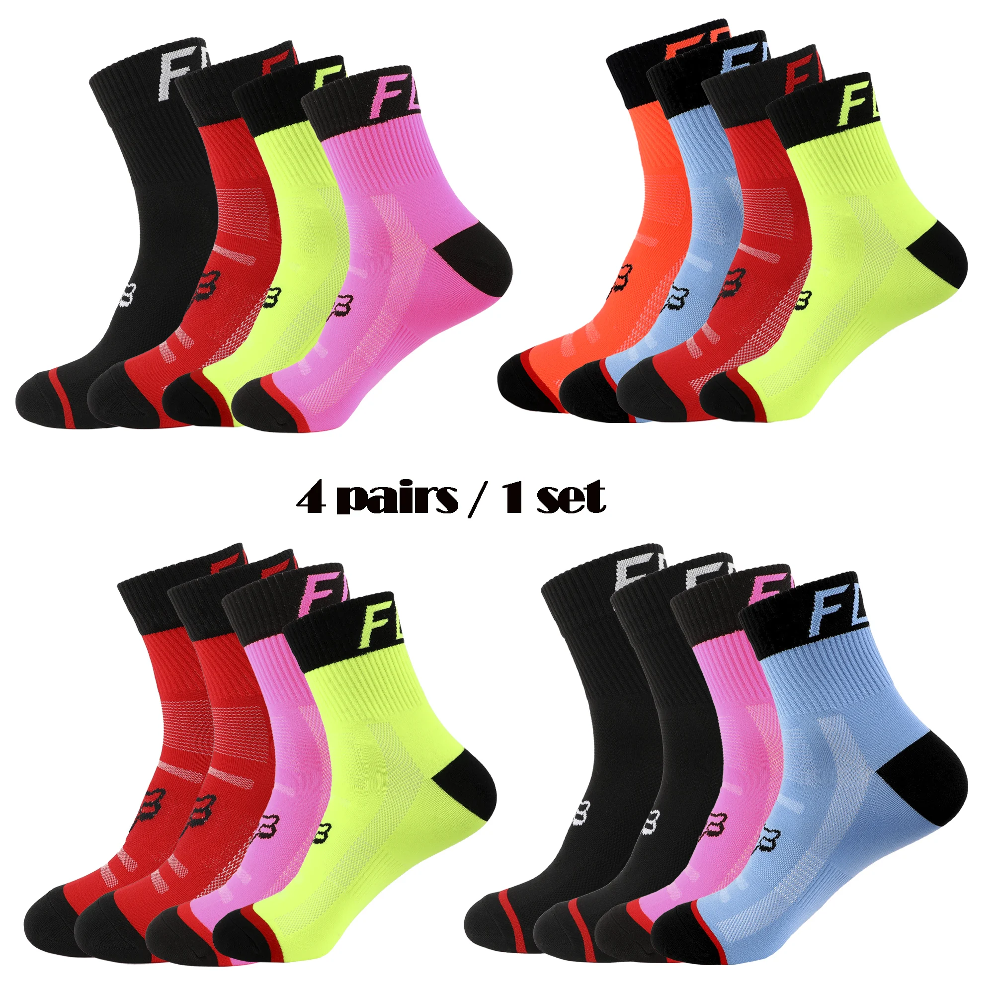 

Компрессионные носки, женские носки для футбола, мужские носки, велосипедные носки, баскетбольные носки, женские носки, носки для бега, 4 пар...