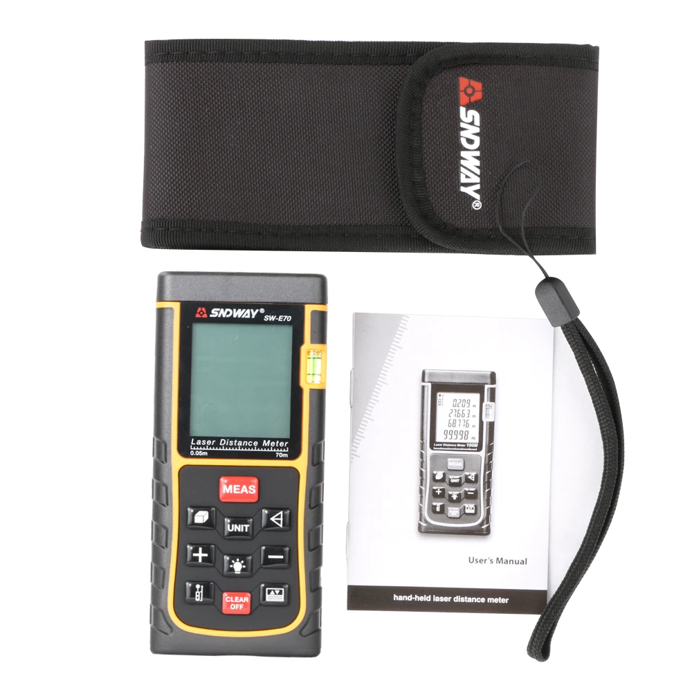 

SNDWAY Rangefinder Handheld Laser Measuring Distance Meter Range Finder Hand Tool Tape Trena Ruler Tester SW-E40/50/60/70/80/100