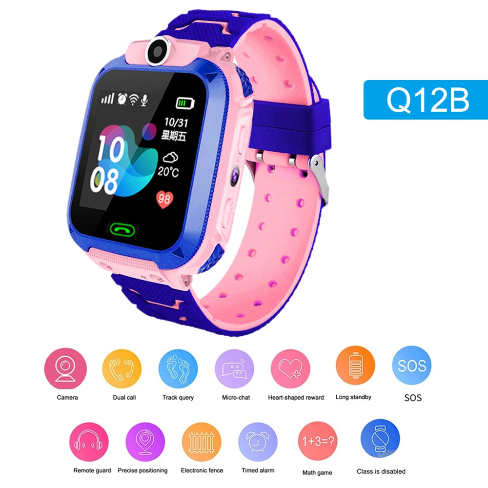 Умные детские часы Q12B Smartwatch телефон для Android IOS 2G sim карты лучший подарок