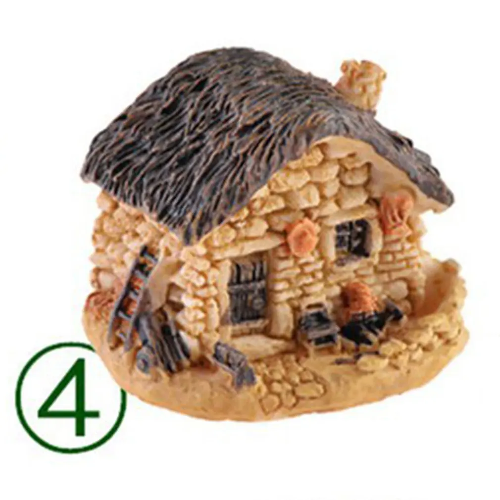 

Artificial Mini Miniature Resin House Craft Ornament for Home Decoration Small House Model DIY Cute Mini Resin House Miniature