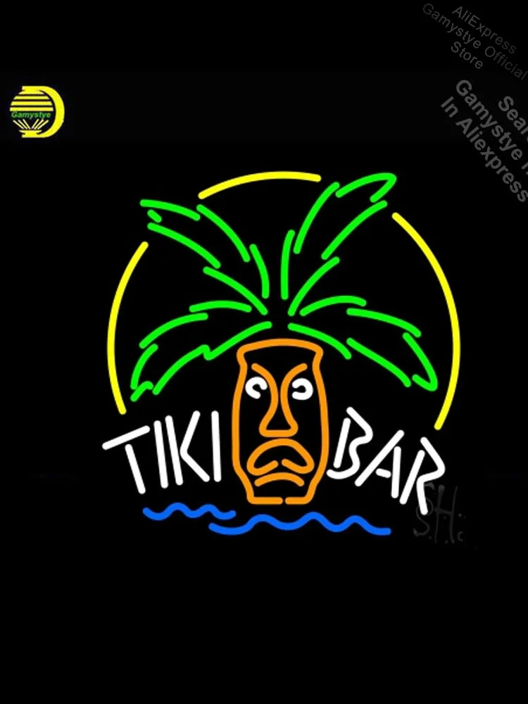 

Neon Sign for Tiki Bar Logo Neon Bulb sign handcraft Glass bud light neon sign Glass Display Boards Neon Signs For Home neon art