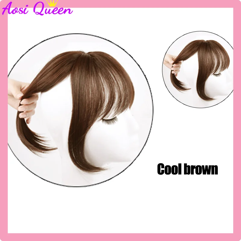 

AS Short Synthetic Bangs Heat Resistant Hairpieces Hair Women Natural Short Fake Hair 3D Bangs Hair Clips For Extensions Black