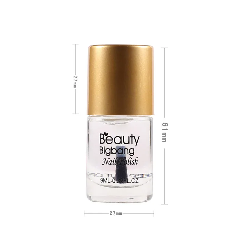 BeautyBigBang 9 мл верхнее покрытие лак для ногтей быстрая сушка для штамповки пластины Базовое покрытие маникюр Лак для ногтей Уход лак для ногтей инструмент для дизайна ногтей