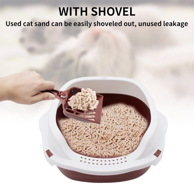 HOT-Large Size Cat Litter Box Semi-Closed Sandbox Toilet for Pet Training Tray with Shovel Gift | Дом и сад