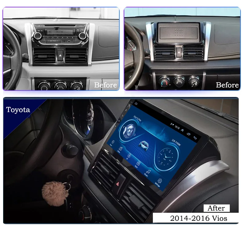 10 1 дюймов Wanqi 9 автомобильный DVD GPS для Toyota Vios 2014 2016 навигационная система стерео