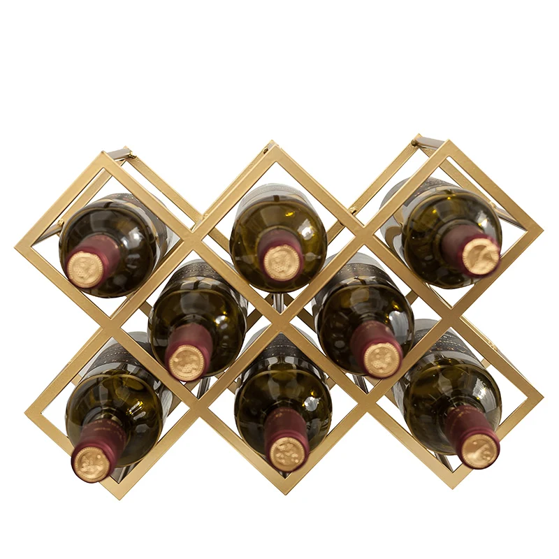 CF3 Simple Diamond Wine Rack Display Lattice Cabinet Metal Customized Red Creative | Мебель