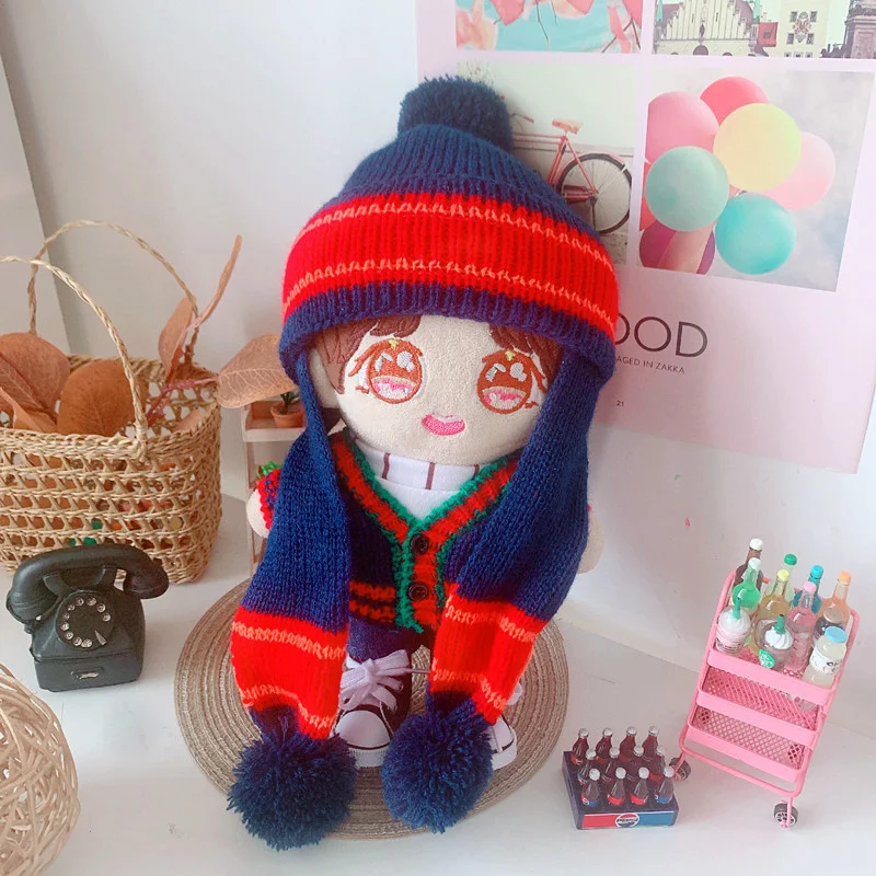 

Одежда для куклы 20 см, Одежда для куклы со звездами, синий шарф с капюшоном, рождественские подарки