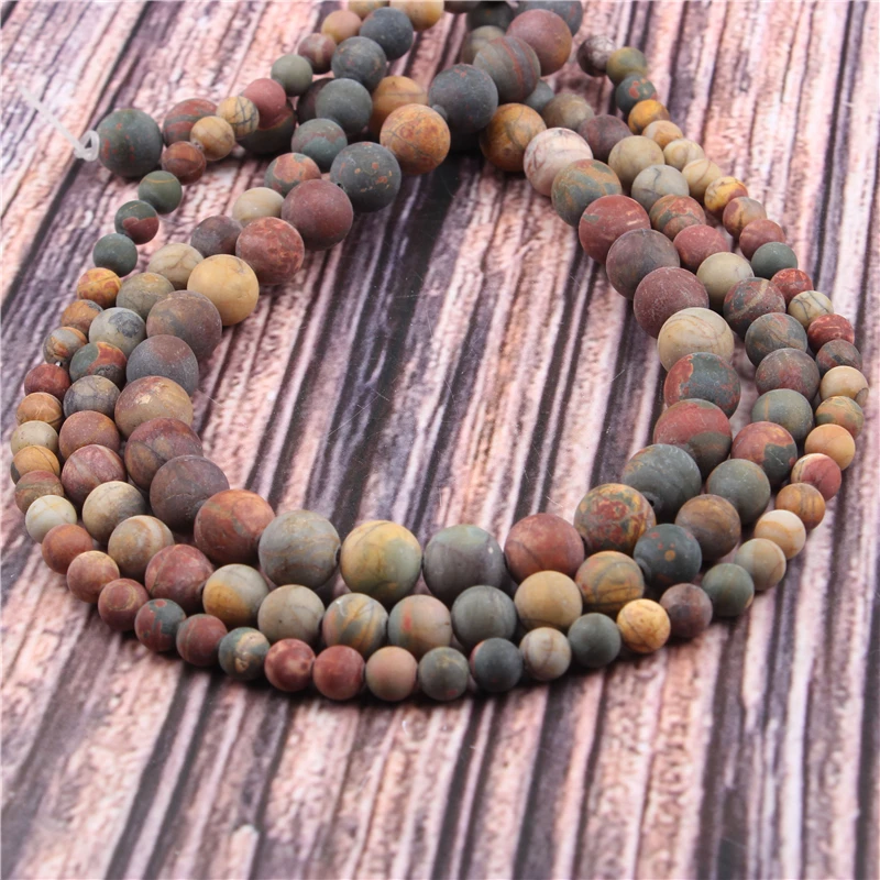 

HotSaleNaturalStoneFrosted Red Leaf Pine15.5"PickSize4/6/8/10/12mmfitDiyCharmsBeadsJewelryMakingAccessories