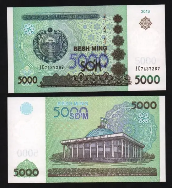 Банкнота Узбекистан 5000 сум 2013 |