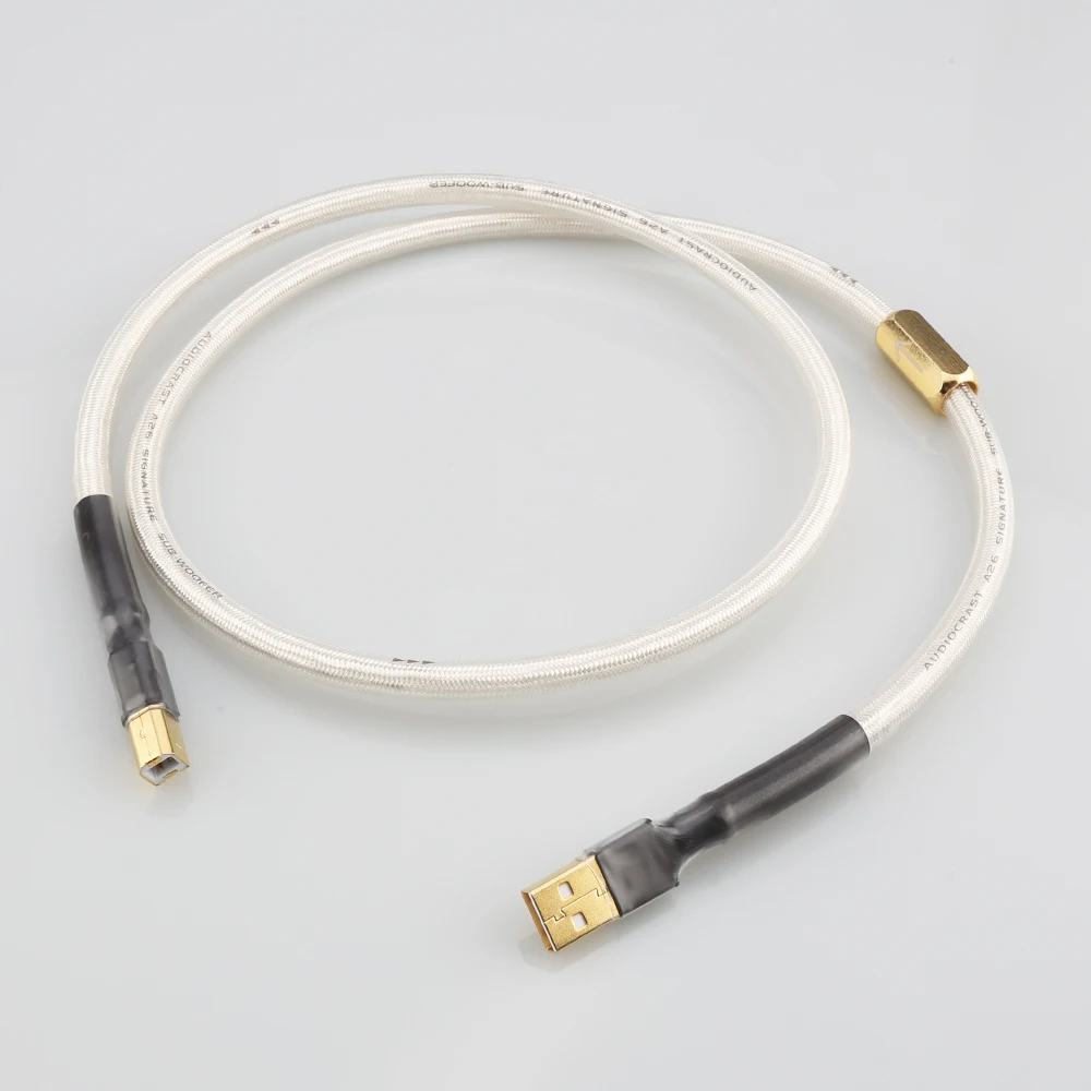 Совмещенный дальний конец usb кабель Audiocrast A26 OCC с серебряным покрытием USB аудио для