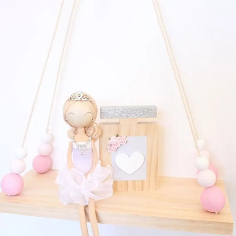 Настенная подвесная полка для хранения вещей Nordic детская Декор Ленточки стеллаж