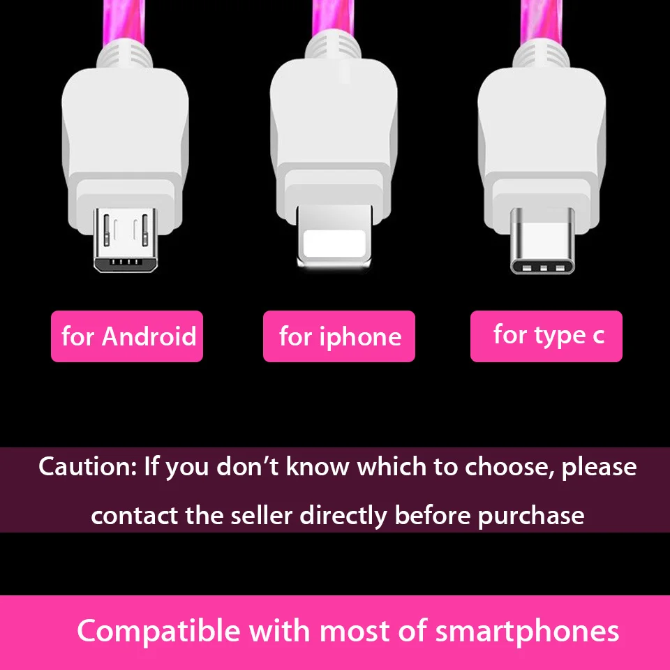 Зарядный кабель со светодиодной подсветкой Micro USB обновленный Тип C для Samsung A80 A50 A30