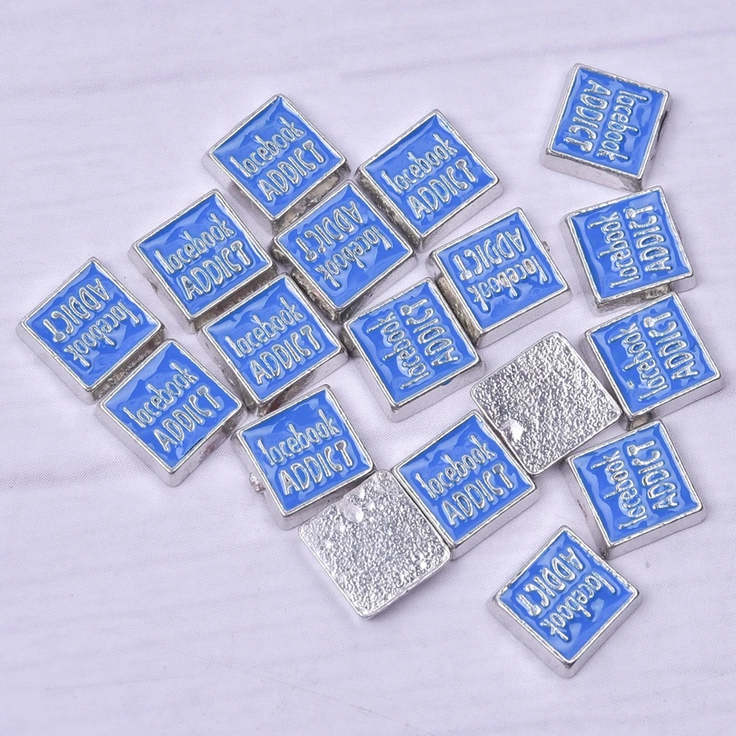 20 шт./лот синие буквы слова плавающий медальон шармы подвески ручной работы с