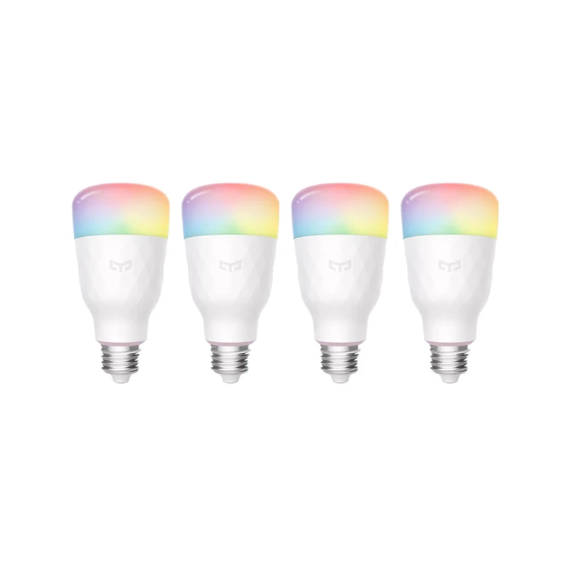 4 Pieces Новейший Xiao mi Yee светильник RGB светодиодный умная лампа 1S RGB E27 8,5 Вт 800 люменов умный WiFi светильник mi Home Apple Homekit пульт дистанционного управления - Цвет: 4 Pieces