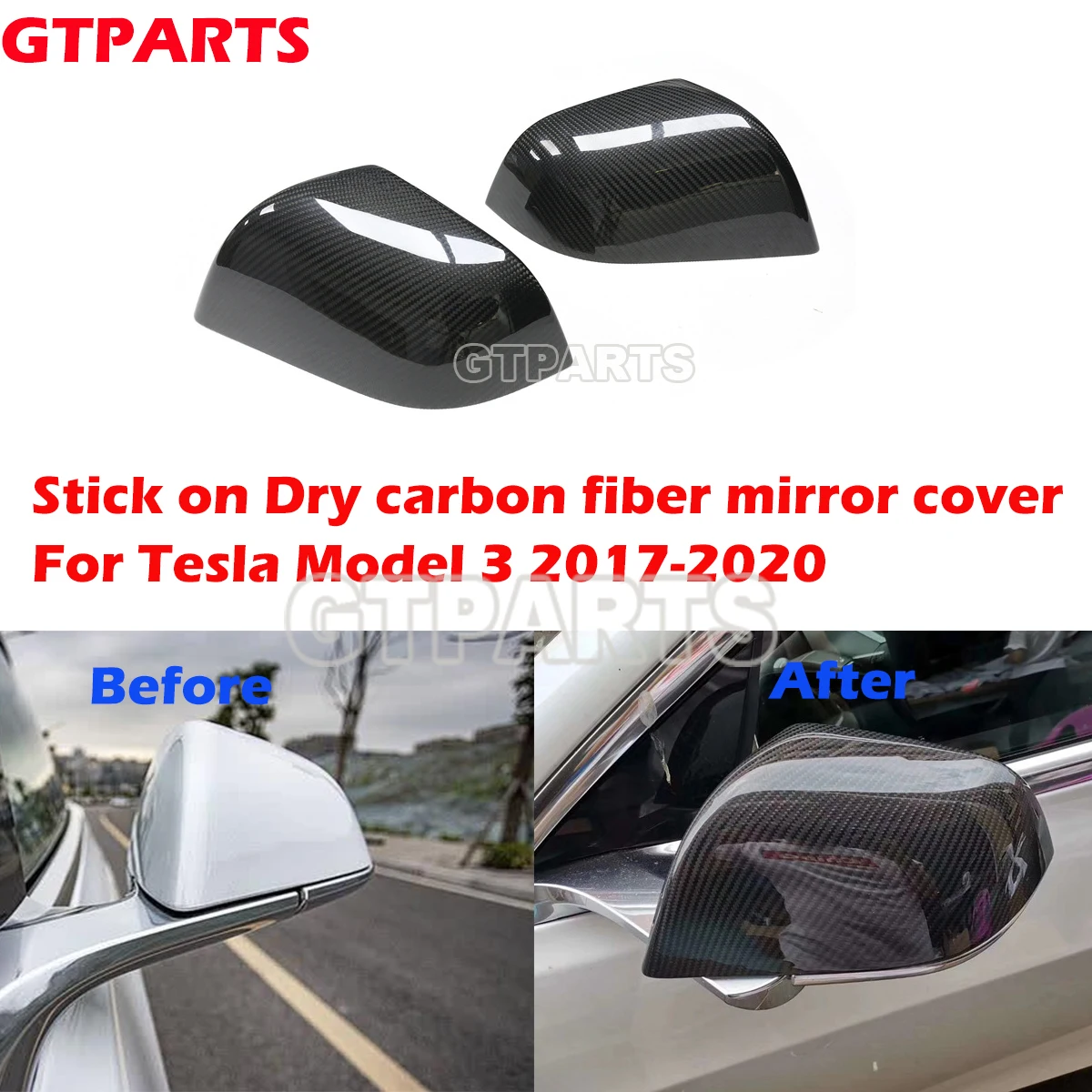 

1 пара наклеек из углеродного волокна на тип сухих искусственных крышек для Tesla Model 3 2017-2020