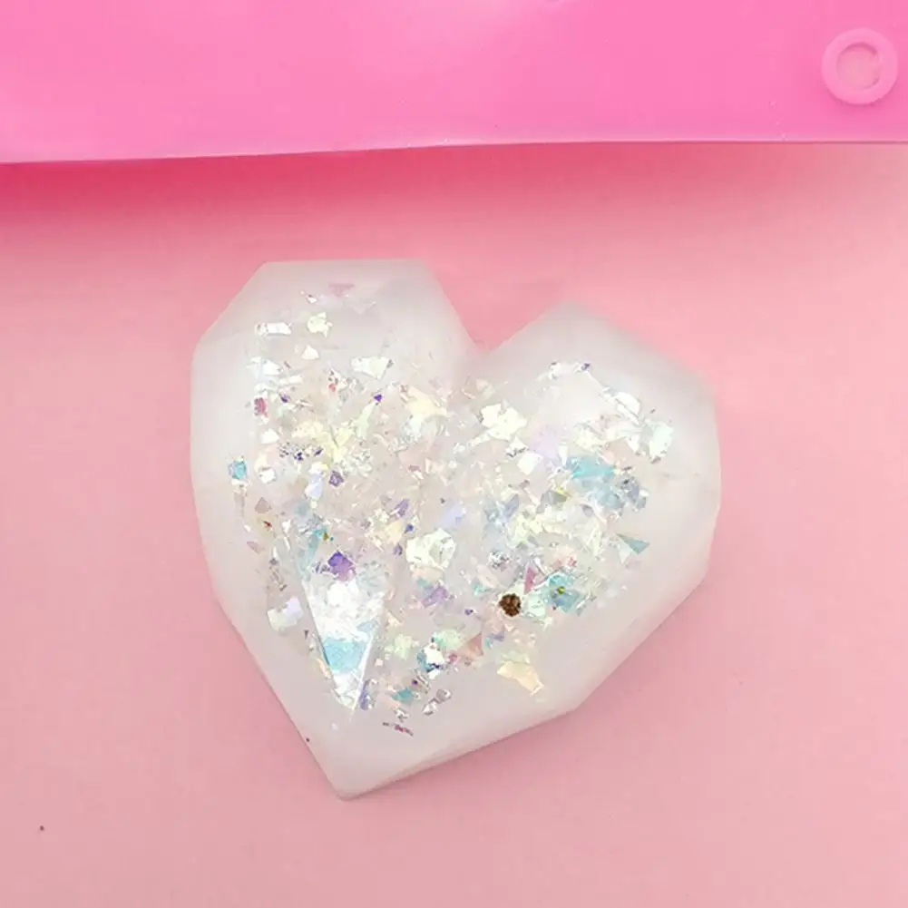 Плесень DIY Кристалл эпоксидная геометрическая форма в форме сердца Высокое
