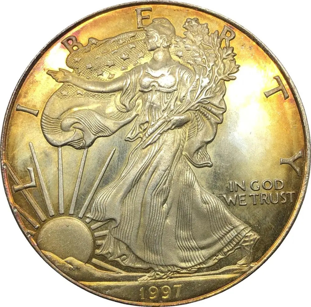 

United States 1 Dollar American Silver Eagle Bullion Coin 1997 Plated Silver Commemorative Coin Copy coin