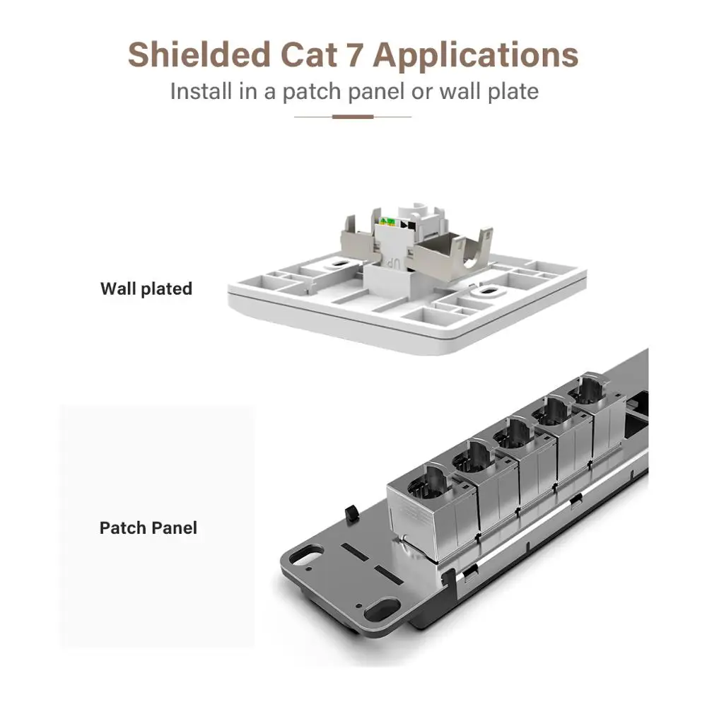 RJ45 CAT 7 инструмент меньше STP экранированный Keystone Jack AMPCOM самоблокирующийся Cat7