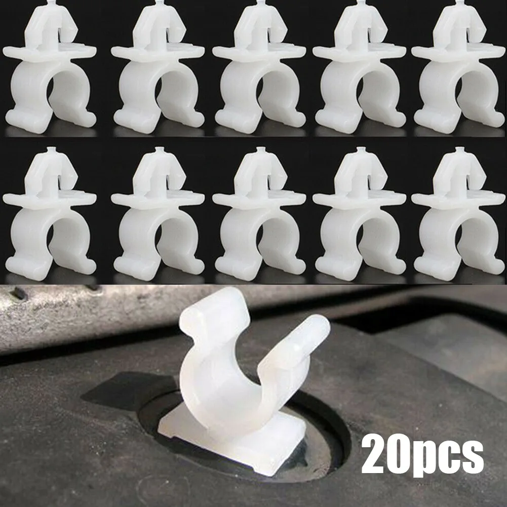 

20pcs Car Bonnet Hood Rod Holder White Clip Plastic Parts For Nissan Pathfinder Navara Skyline X-Trail T30 Clips High Quality