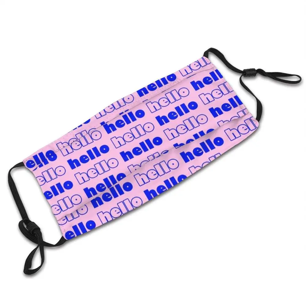 

Hello Reusable Face Mask Washable Outdoor Nose Mouth Cover Fashion For Unisex Men Women Kids Hello Hi Greeting British Wave