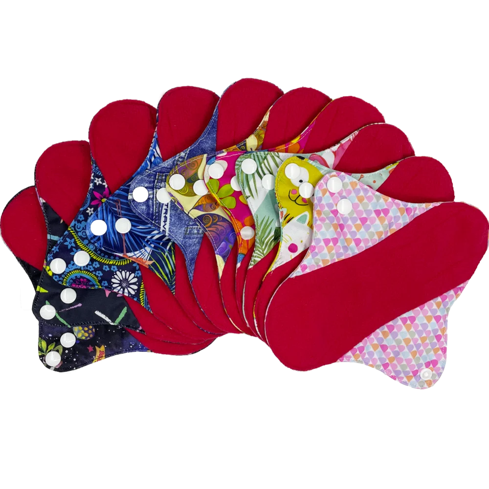 Многоразовые тканевые прокладки для периода красная микрофлисовая внутренняя