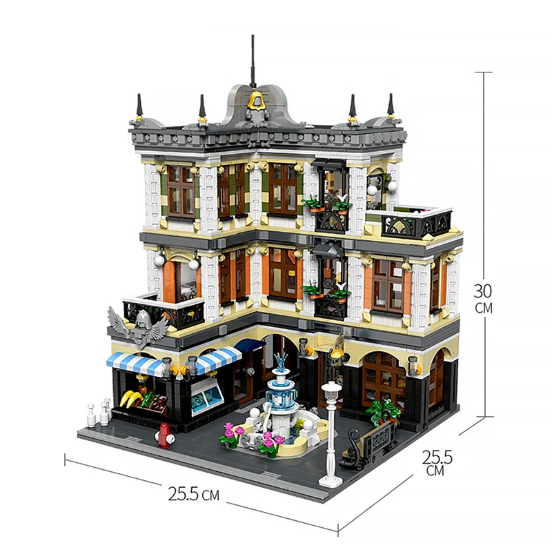 

89113 Expert Street View MOC Fountain Shopping Center 3420Pcs Model Building Block Brick Toy Kids Gift Set