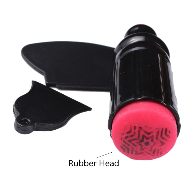 

Finger Angel 1Pc Rubber Head Double Sided Stamping Nail Art Stamper & Scraper Nail Stamp Plate Kit Manicure Tools