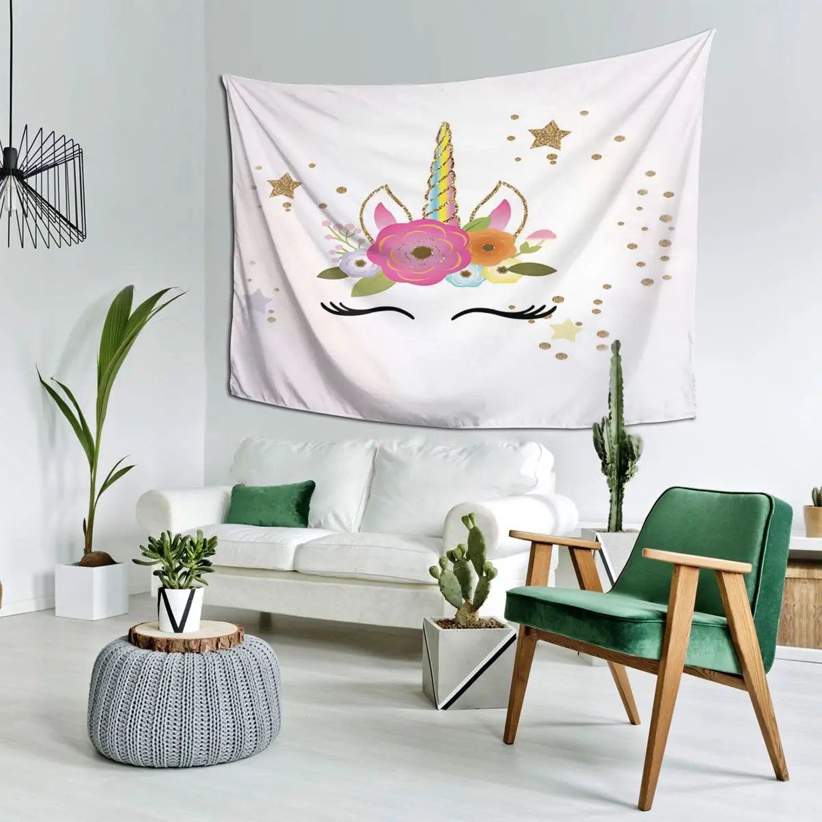 Настенный гобелен с единорогом богемный гобелены маленький настенный хиппи
