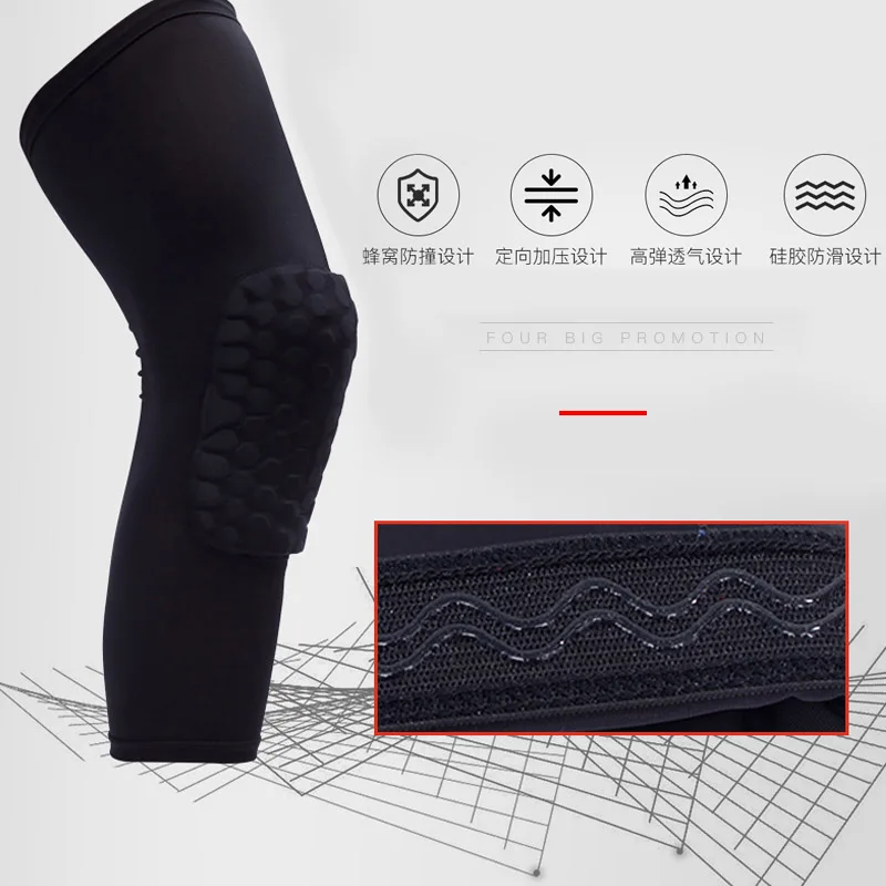 

1PC Breathable Outdoor Sports Knee Pads For Cycling Running Football Honeycomb Brace Leg Sleeve Calf Knee Support