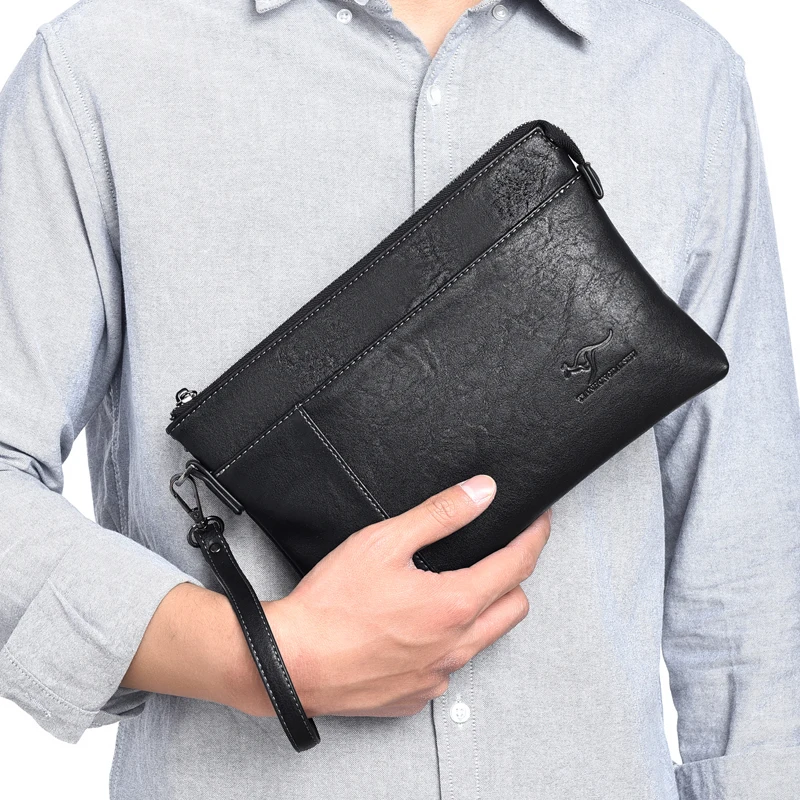 Новый роскошный брендовый мужской клатч кожаные вместительные мужские