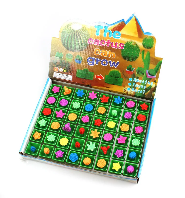 

48pcs/set Magic Plant Flowers Growing In Water Cactus Toys Soaking Expansion Can Grow Expand Water Absorption Children Toys