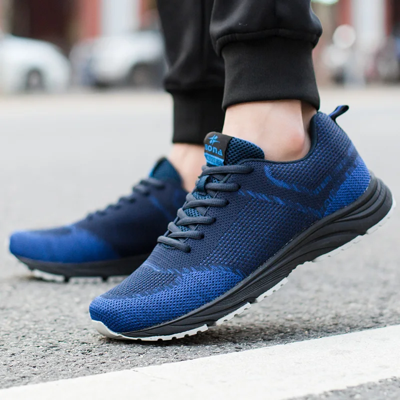 Кроссовки BONA мужские сетчатые для бега дышащие удобные Сникерсы прогулок на