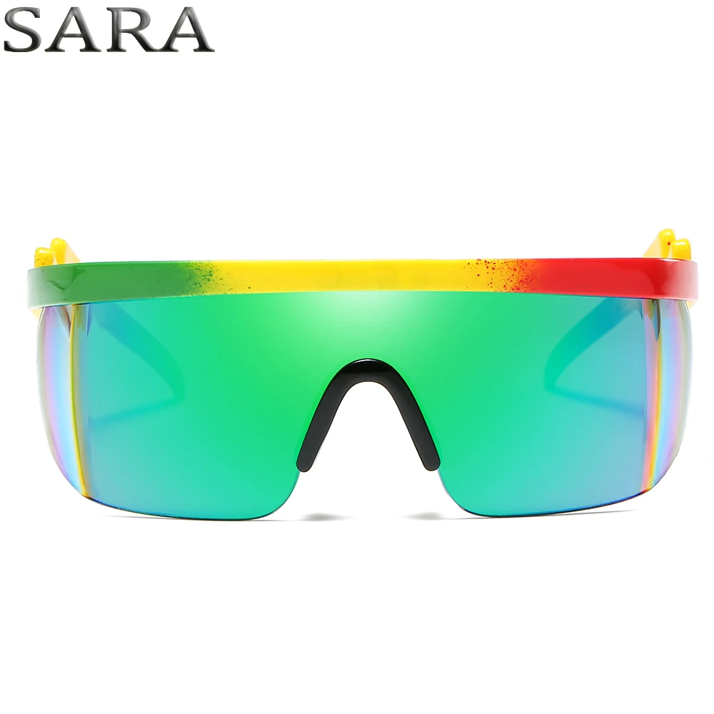 Мужские Винтажные спортивные очки SARA зеркальные солнцезащитные с покрытием в