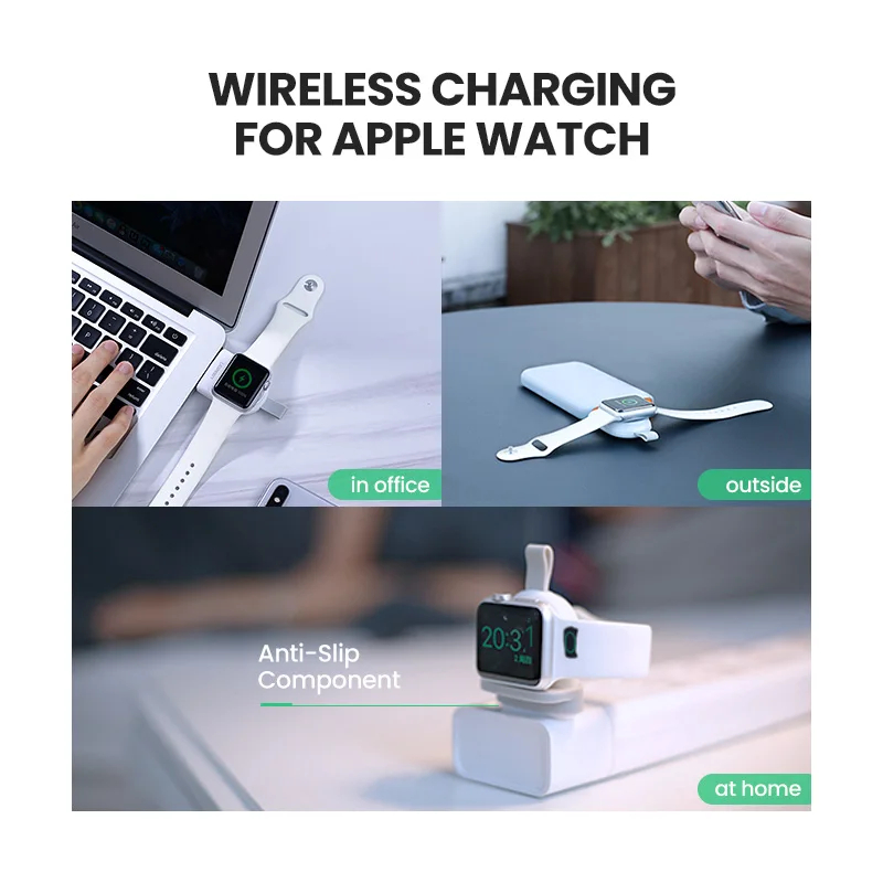 UGREEN-cargador inal&aacute;mbrico para Apple Watch serie 5, 4, 3, 2, 1, MFi, USB, magn&eacute;tico-3