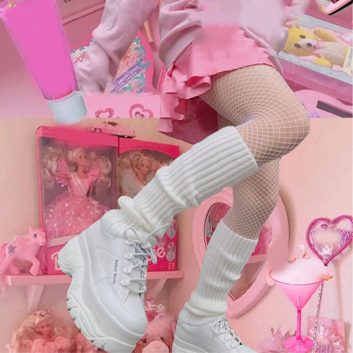 

Комплект женских вязаных гольфов до колена, однотонные черные/белые теплые гетры в стиле панк 40 см, Обложка для сапог, эластичные гетры в гот...