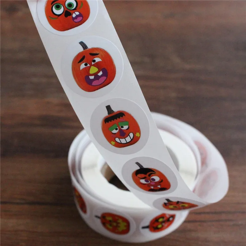 Упаковка наклеек на Хэллоуин миниатюрная наклейка в виде тыквы стильные