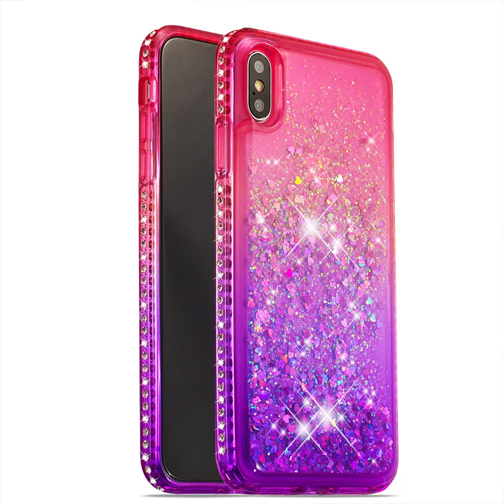 Для iPhone 11 Pro X XS MAX XR 8 7 6S 6 Plus 5 5S Блестящий с жидкостью песок алмаз градиент ТПУ чехол с блестящим зыбучим песком - Цвет: FZ