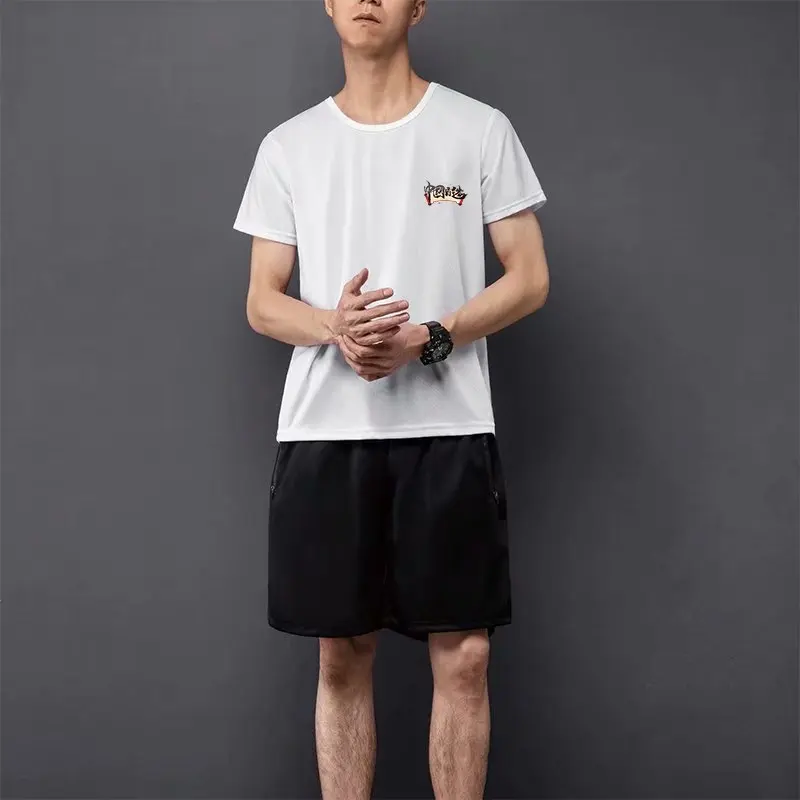 

Trendy Summer Short-sleeved 100% Cotton Printed Men's T-shirt Short-sleeved Street Loose Casual T-shirt 2021
