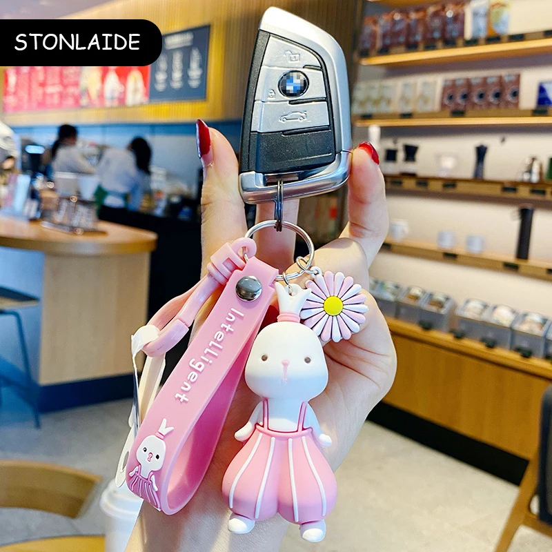 Персонализированный брелок для ключей с изображением песчаного кролика женщин