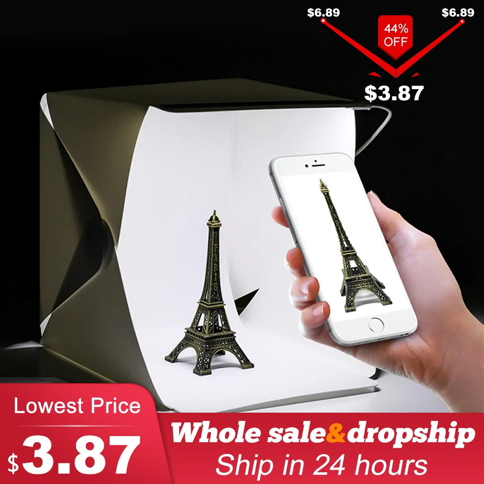 Складной мини Лайтбокс 24 см софтбокс для студийной фотосъемки светодиодный iPhone