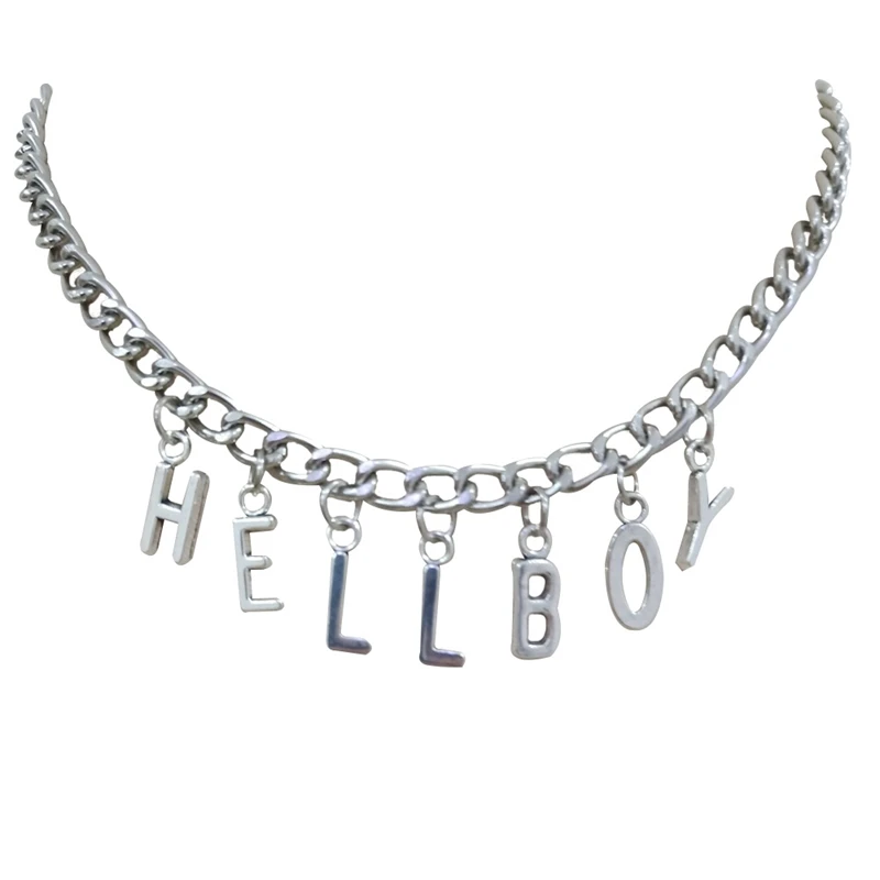 Оригинальное ожерелье-чокер в стиле хип-хоп с надписью &quotХеллбой&quot для женщин
